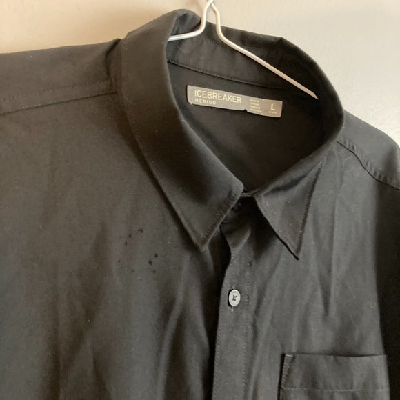 Icebreaker Men’s Button Up Shirt Merino Wool Black Size Large - Picture 4 of 8